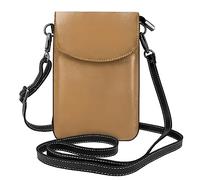 Qwvbn Sac à bandoulière en cuir marron uni, doux et imperméable, peut être utilisé comme portefeuille, avec une bandoulière amovible.