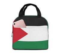 QWVBN Sac à déjeuner en aluminium épais avec poignée, motif drapeau de l'État de Palestine, conserve la chaleur et la fraîcheur, idéal pour les trajets et les pique-niques.