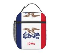 Qwvbn Sac à déjeuner isotherme et réutilisable avec drapeau de l'État de l'Iowa, adapté pour le travail, les voyages, les pique-niques, le bureau, etc.