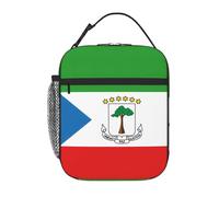 Qwvbn Sac à déjeuner portable avec imprimé drapeau de la Guinée équatoriale, léger et isolé, convient pour les hommes et les femmes, idéal pour les pique-niques et les voyages
