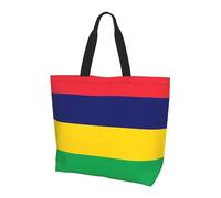Qwvbn Sac de courses à une épaule pour femme, motif drapeau de l'île Maurice, design élégant et spacieux, parfait pour les trajets quotidiens et le shopping.