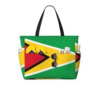 QWVBN Sac de voyage avec drapeau de la Guyane, léger et réutilisable, adapté pour les voyages en famille, la gym et les aventures en plein air.