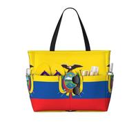 QWVBN Sac de voyage avec drapeau de l'Équateur, léger et réutilisable, adapté pour les voyages en famille, la gym et les aventures en plein air.