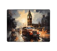 Qwvbn Tapis de sol antidérapant motif taxi londonien 160 x 121,9 cm, doux et antidérapant, adapté pour les salons, les hôtels et les bureaux.