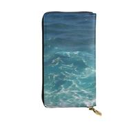 Qwvbn The Deep Ocean Prints Portefeuille long en cuir pour ranger les chèques et les téléphones portables, convient aussi bien aux hommes qu'aux femmes.