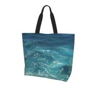 Qwvbn The Deep Ocean Prints Sac de courses à une épaule pour femme, design spacieux et élégant, parfait pour les trajets quotidiens et le shopping.