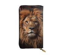 Qwvbn The Lion's Gaze Portefeuille long en cuir pour ranger les chèques et les téléphones portables, convient aussi bien aux hommes qu'aux femmes.