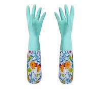 QWWQYDY Gant Menage 1pair Colored Latex Extended Household Gloves For Washing Dishes And Clothes, Dedicated For Cleaning(Green)