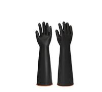 QWWQYDY Gant Menage 55/45/35cm Cleaning Gloves Latex Fingers Crubbing Rubber Kitchen Dishwashing Tools Washing Scrub Silicone Black(35cm (14 Inch))