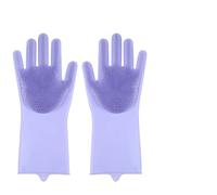 QWWQYDY Gant Menage Dishwashing Cleaning Gloves Magic Silicone Rubber Dish Washing For Household Sponge Scrubber Kitchen Tools(Purple)