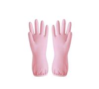 QWWQYDY Gant Menage Waterproof Rubber Glove With Elastic Strap 31cm Dishwashing Clean Tool Kitchen Latex Household(Pink)