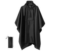 QWWQYDY Poncho Pluie Poncho de pluie multifonction en PU trois en un for adulte, idéal for les voyages, la randonnée, l'escalade et l'extérieur(Black)