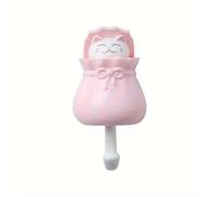 QWWQYDY Porte Manteau Mural Crochet mural créatif sans traces, adhésif puissant, sans perçage, for suspendre les vêtements derrière une porte, motif clé.(Pink)