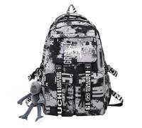 QWWQYDY Sac A Dos Fengdong mode école sac à dos for adolescents garçons Cool cartable étanche léger voyage collège grand(Grey)
