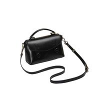 QWWQYDY Sac Homme Bandouliere Oilwax - sac messager en cuir véritable for femmes, à main Vintage de vache, petit fourre-tout ou bandoulière for dames(Black)