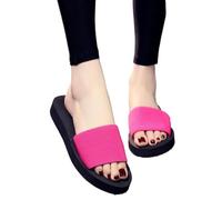 QWWQYDY Sandalette Femme Pantoufles d'extérieur légères for femmes, chaussures Cool, tongs plates roses antidérapantes, sandales de base for la maison, Zapatillas(Color-A,38-(suit for 37))