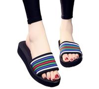 QWWQYDY Sandalette Femme Pantoufles d'extérieur légères for femmes, chaussures Cool, tongs plates roses antidérapantes, sandales de base for la maison, Zapatillas(Color-E,38-(suit for 37))