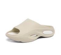QWWQYDY Sandalette Femme Pantoufles for hommes Ultra doux fond épais chaussures d'été intérieur extérieur curseurs décontractés mâle chaussures de plage antidérapantes(Beige,44-45)
