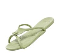 QWWQYDY Sandalette Femme Pantoufles pliables for femmes et hommes, tongs portables for voyage d'affaires, sandales d'intérieur légères, chaussures de plage et d'extérieur(Green,35-36)