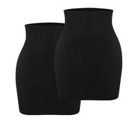 QWWQYDY Seamless Tummy Tuck Hip Dress Demi-Jupes gainantes 2 en 1 for Femme, Culotte intégrée, rehausseur de Fesses, sous-Jupe, Slip for Robe, vêtements galbants(2PCS Black,L)