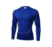 QWWQYDY Shirt Manche Longue Homme Vêtements de Course à Pied serrés à séchage Rapide for Hommes, vêtements de Sport à Compression à Manches Longues, Basket-Ball, Fitness(Blue,XL)