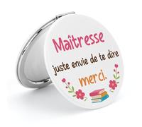 QWZify Cadeau Maitresse D'école Miroir de Poche Cadeau Maîtresse et Atsem Merci Cadeaux pour Enseignants Cadeaux Maitresse D'école Fin D'année Professeure Anniversaire Retraite Mini Miroir