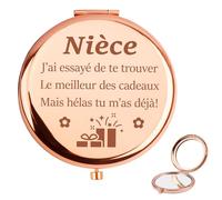 QWZify Cadeau Niece Cadeau pour ma Niece Miroir de Poche Miroir Portable Cadeaux Famille Cadeaux Nièce 18 Ans Cadeau Anniversaire Nièce Cadeaux de Noël Cadeau pour sa nièce Saint Valentin Femme