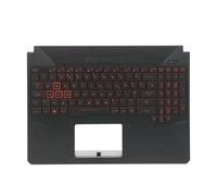 QWZOZST Clavier américain rétroéclairé Rouge avec Repose-Poignet supérieur FX505 pour ASUS TUF Gaming FX505DY FX86 FX505D FX86G Topcase 90NR00S2-R32UI0 13N1-5JA07(US Red Backlight)