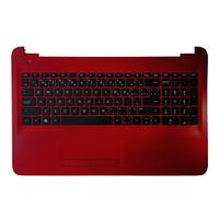 QWZOZST Clavier d'ordinateur Portable Russe/américain/Britannique/Espagnol/Latin/Allemand/Italien pour HP 15-AC 15-AY 15-AF 15-BA TPN-C125 TPN-C126 avec Repose-Poignets supérieur(Red CF)