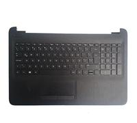 QWZOZST Clavier d'ordinateur Portable Russe/américain/Britannique/Espagnol/Latin/Allemand/Italien pour HP 15-AC 15-AY 15-AF 15-BA TPN-C125 TPN-C126 avec Repose-Poignets supérieur(Black LA)