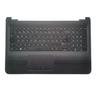 QWZOZST Clavier d'ordinateur Portable Russe/américain/Britannique/Espagnol/Latin/Allemand/Italien pour HP 15-AC 15-AY 15-AF 15-BA TPN-C125 TPN-C126 avec Repose-Poignets supérieur(Black GR)