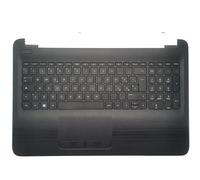 QWZOZST Clavier d'ordinateur Portable Russe/américain/Britannique/Espagnol/Latin/Allemand/Italien pour HP 15-AC 15-AY 15-AF 15-BA TPN-C125 TPN-C126 avec Repose-Poignets supérieur(Black IT)