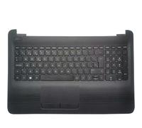 QWZOZST Clavier d'ordinateur Portable Russe/américain/Britannique/Espagnol/Latin/Allemand/Italien pour HP 15-AC 15-AY 15-AF 15-BA TPN-C125 TPN-C126 avec Repose-Poignets supérieur(Black SP)