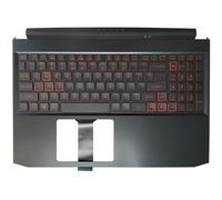 QWZOZST Clavier d'ordinateur Portable Russe/américain pour Acer pour Nitro AN515-44 AN515-55 avec Repose-Poignet supérieur rétroéclairé Rouge(US Keyboard)