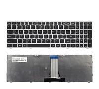 QWZOZST Clavier pour Ordinateur Portable Lenovo Ideapad 300-15, 300-15ibr, 300-15isk, 300-17ISK, 300-15IRU, 300-17IRU, 500-15ACZ (Anglais)(US Original Silver)