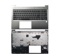 QWZOZST pour HP pour Probook 455 450 G8 Clavier d'ordinateur Portable Russe/US/UK/Espagnol/Latin Couvercle supérieur du Repose-Poignet avec Trou pour Empreintes digitales(SD RU NO Backlit)