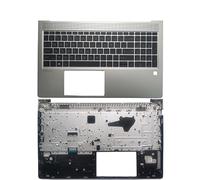 QWZOZST pour HP pour Probook 455 450 G8 Clavier d'ordinateur Portable Russe/US/UK/Espagnol/Latin Couvercle supérieur du Repose-Poignet avec Trou pour Empreintes digitales(SD US NO Backlit)