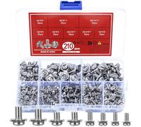 qxayxa 210 Pièces de Terminale, Vis de Bornier M3 M3,5 M4 M5, Têtes Cruciforme et Plates avec Rondelles Carrées pour Bornes de Connexion Amplificateur Électrique