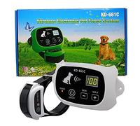 QXbecky KD-661C Système de clôture électronique sans Fil Rechargeable étanche pour Animaux de Compagnie 1/2 Chien Blanc Vert White1Collar