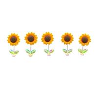 Qxckyag Car Sunflower Ornament with Double-Sided Tape for Secure Car Décor | Cet ensemble 5 pièces inclut des ornements tournesol, chacun muni d’un ressort, faciles à fixer et à échanger selon l’humeur