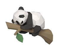 Qxckyag Modèle panda papier 3D Pliage guidé Collage Carton | Processus de pliage étape par étape avec collage inclus pour un rendu Panda 3D net.