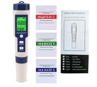 Qxckyag Pool Salt Tester 5-in-1 Digital: Auto Unit Conversions & 3 Displays | Perfect for pool owners, aquarists and spa lovers who monitor salinity, pH, EC, TDS and temperature regularly
