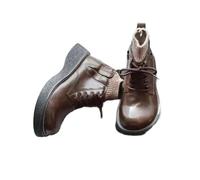 QXDZSW Bottes courtes à tête large pour femme - Imperméables - En peluche chaude - En laine - Chaussures moches et mignonnes, Marron 02, 38 EU