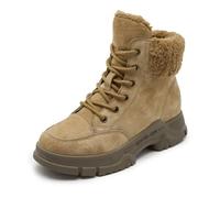 QXDZSW Bottes de neige pour femme Chaussures d'hiver antidérapantes plates Grande taille Real Women Ankle Boots, marron, 37.5 EU