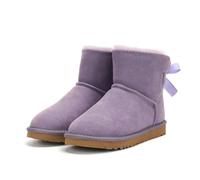 QXDZSW Bottes d'hiver chaudes avec nœud pour femme Taille 34-45, Dream Purple, 33.5 EU