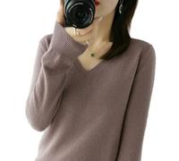 QXDZSW Chandails pour femmes décontractés col en V solides pulls pulls printemps automne femmes pull cachemire tricot chemise bas chemise, lavande, XL