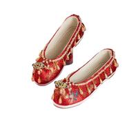 QXDZSW Chaussures Xiuhe faites à la main Style ancien Han Vêtements plats pour femme Costume brodé Mariage Printemps, 11, 36 EU