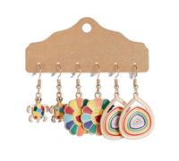 QXDZSW Ensemble de boucles d'oreilles géométriques rondes et ethniques en forme de goutte d'eau pour femme, Laiton