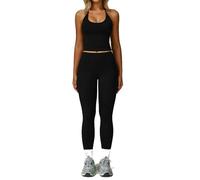 QXDZSW Ensemble de vêtements de yoga 2 pièces pour femme, soutien-gorge de sport, short taille haute, fitness, course à pied, entraînement, vêtements de sport, Advanced Black Set 3, XL