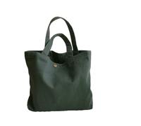QXDZSW Sac à provisions tendance en toile de couleur unie pour femme Sac à provisions pliable respectueux de l'environnement Sac à main pliable Sac à main fourre-tout à bandoulière, gris foncé